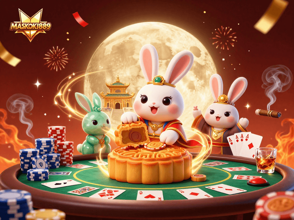 Join the excitement at MASKOKI889 with a vibrant illustration of gaming on the moon this 2026.
