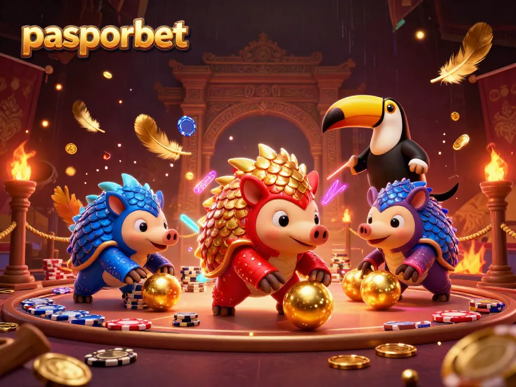 Pasporbet, agen permainan online, menampilkan pangolin yang beradu dalam permainan dadu yang seru.