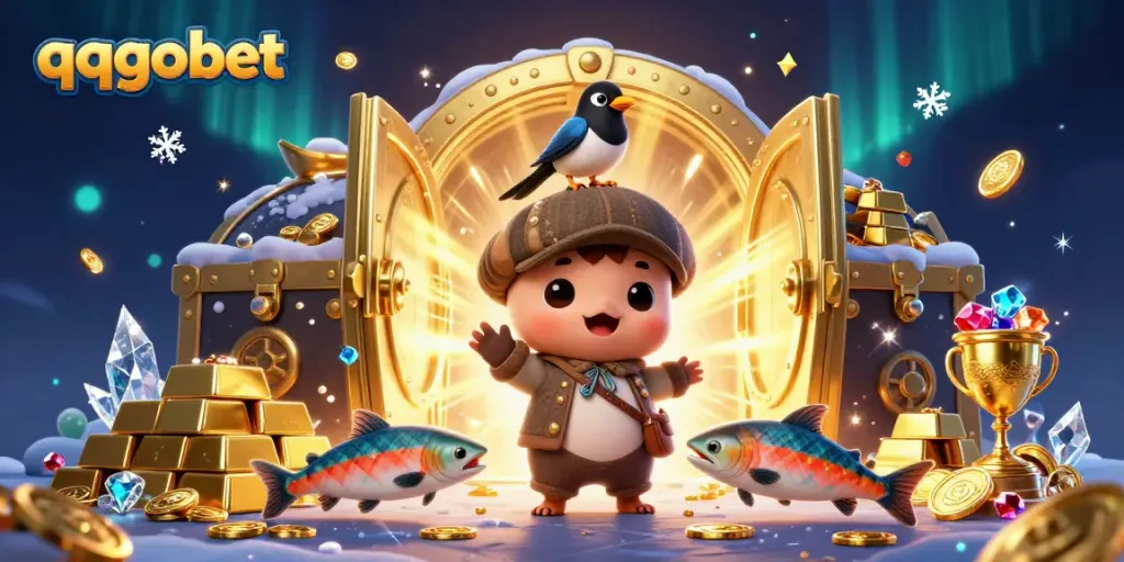 Permainan slot menarik di qqgobet menghadirkan karakter lucu dan elemen emas yang berkilauan.