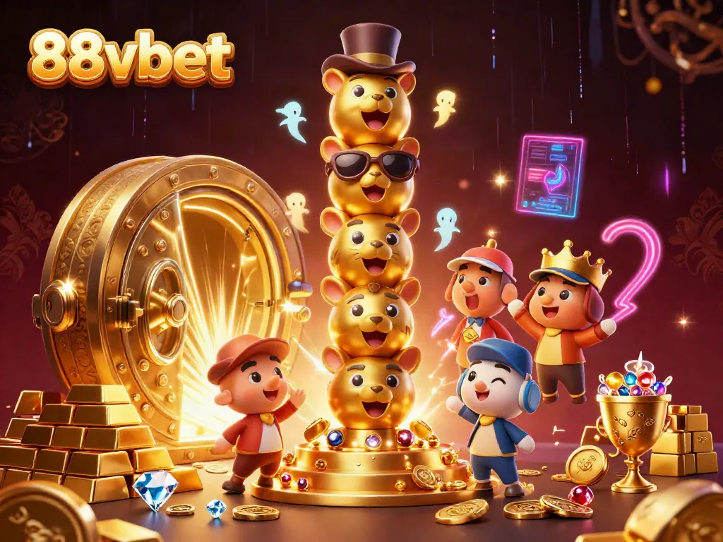 Experience the vibrant 88vbet casino world filled with gold, gems, and dynamic characters.