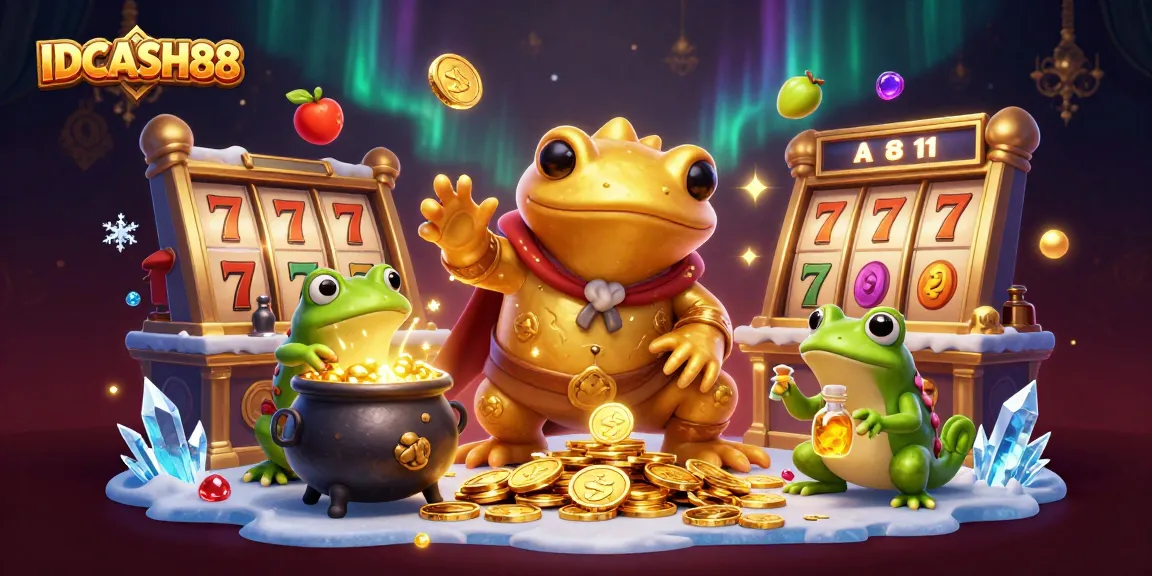 Experience thrilling gameplay with IDCASH88 as enchanting alchemists transform coins while slot reels spin.