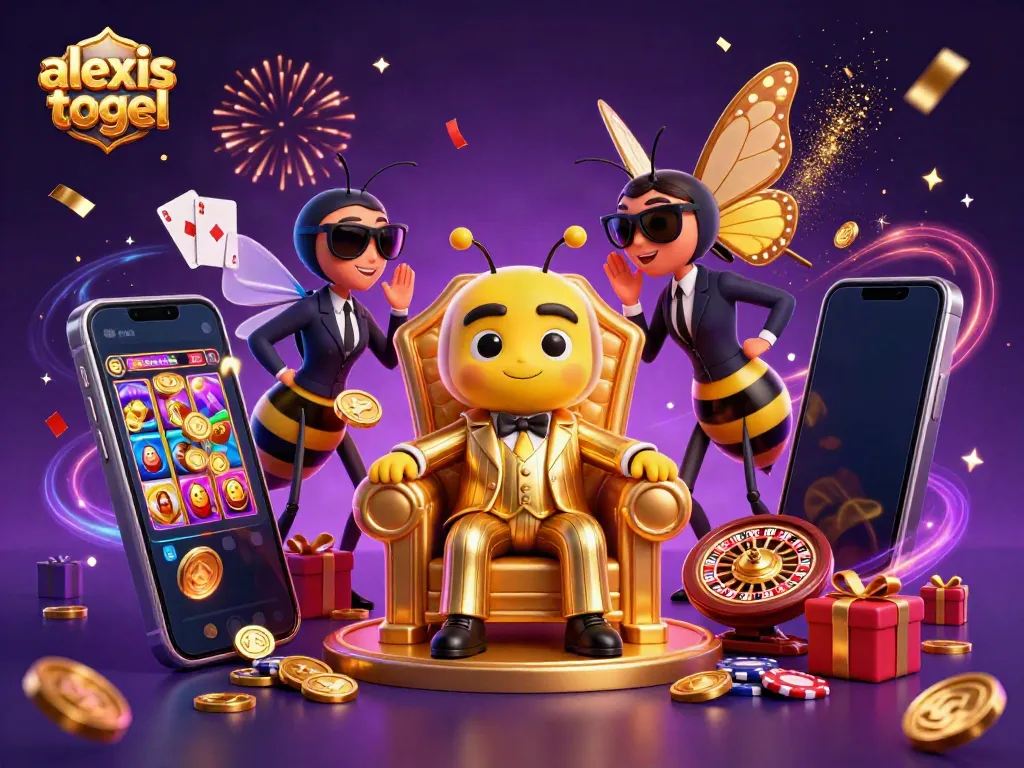 Gambarkan aksi bermain judi slot dengan alexistogel di ilustrasi kasino yang meriah.