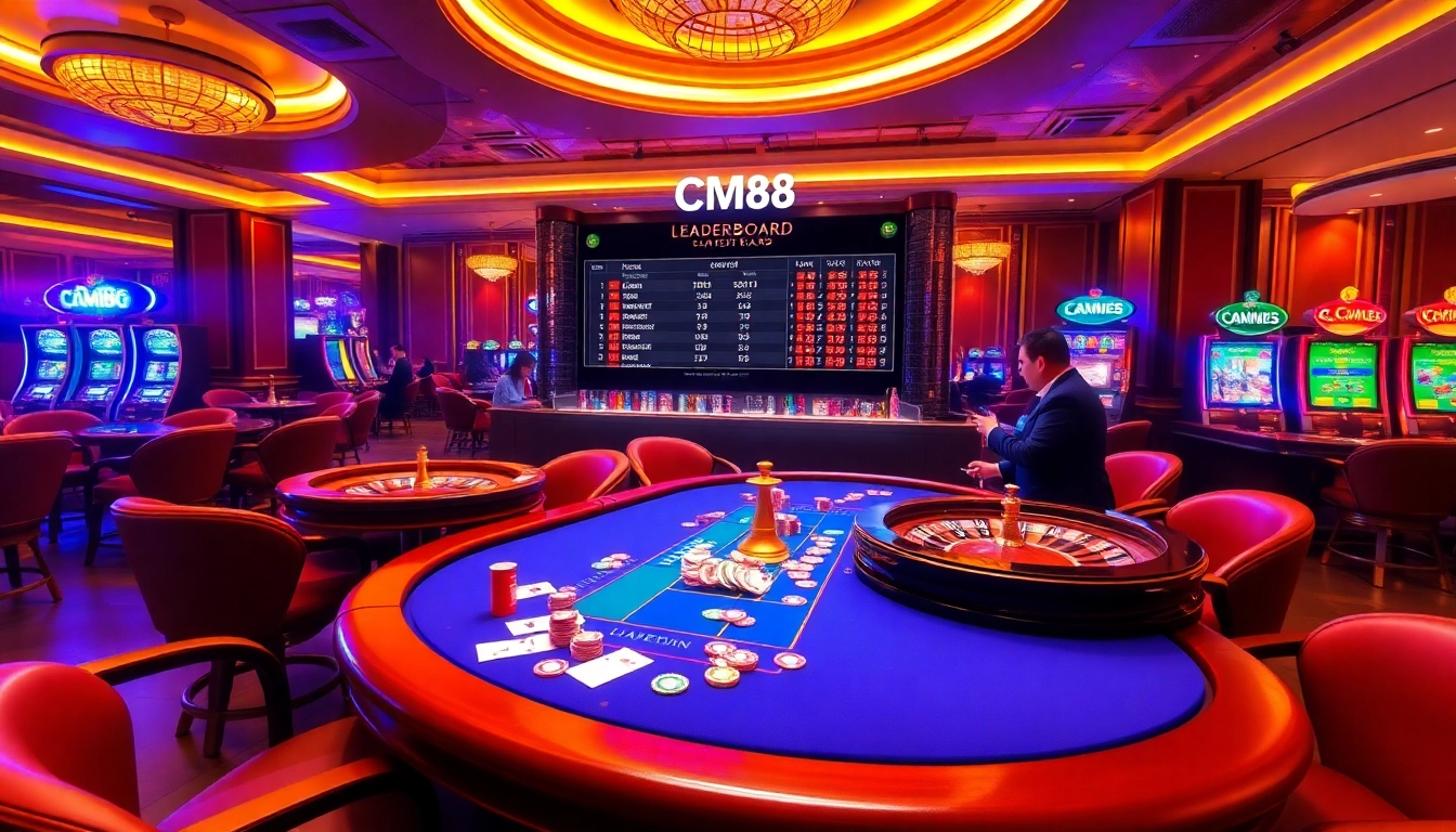 Experience the thrill of CM88 casino action with vibrant poker tables and exciting gameplay.