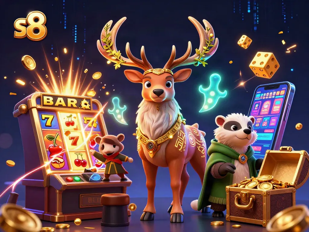 Experience thrilling gaming adventures at s8 with dynamic scenes of jackpot wins and magical illustrations.