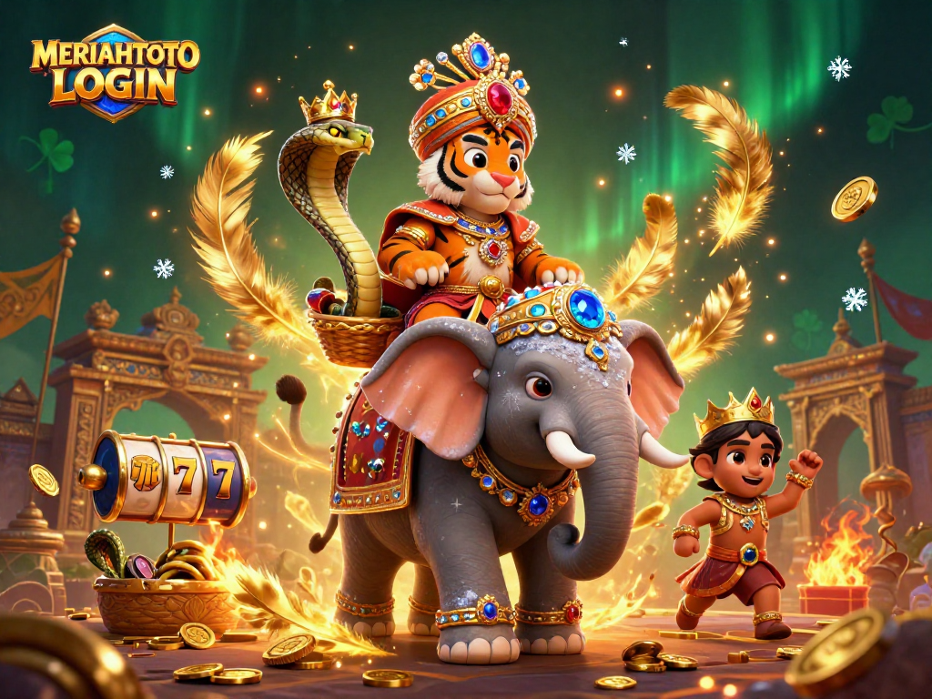 Merihtoto login untuk bertaruh sambil menyaksikan harimau maharaja dan gajah dengan koin emas
