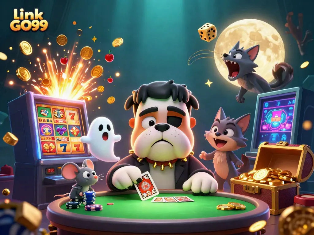 Join the fun at link GO99 with thrilling casino games dominated by cartoon characters and vibrant elements.