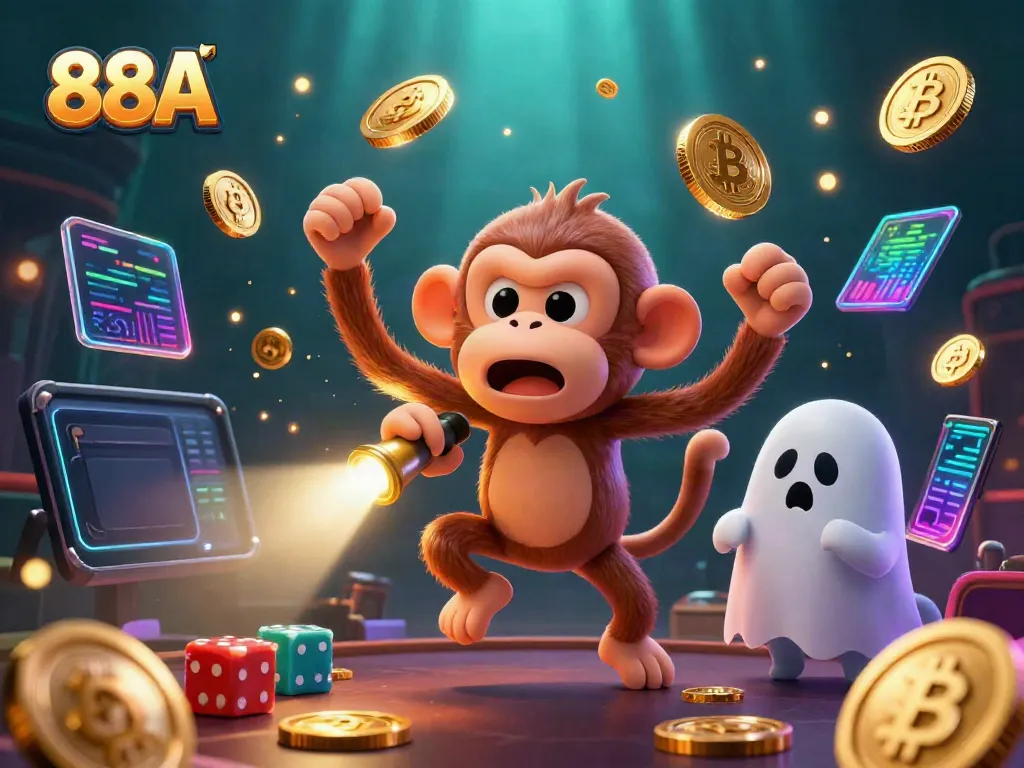 Engage with thrilling gaming at 88AA as characters navigate a haunted casino filled with crypto elements.