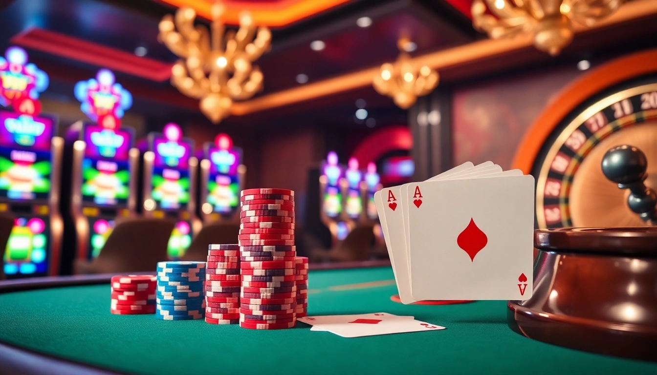Engage in thrilling gameplay at SITUS11 login with vibrant poker chips and a dynamic casino atmosphere.
