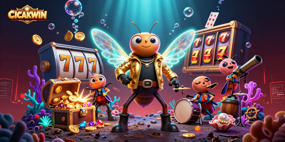 CICAKWIN captivates players with a vibrant, high-energy gaming scene featuring a rock star cicada and exciting slots.