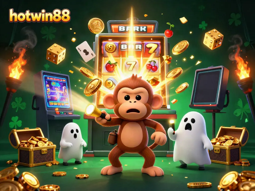Experience the thrill of hotwin88 with golden coins and exciting casino games in a vibrant scene.