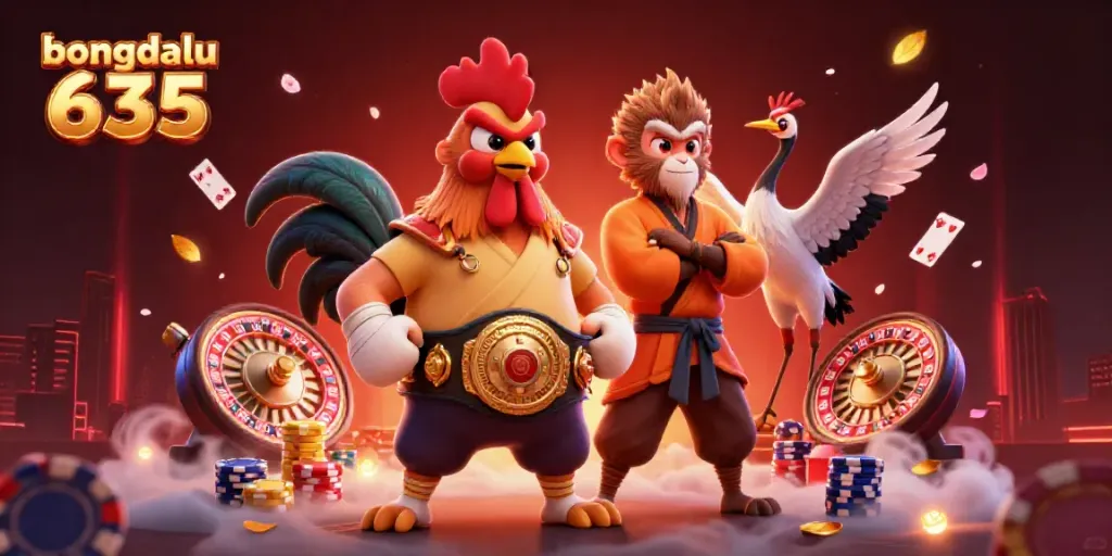Engage in the vibrant world of bongdalu 635 with dynamic casino characters and animated gaming elements.