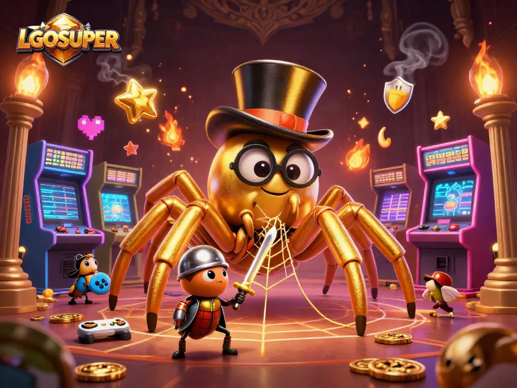 Engage with LGOSUPER's vibrant gaming world featuring casino characters in a lively, animated scene.