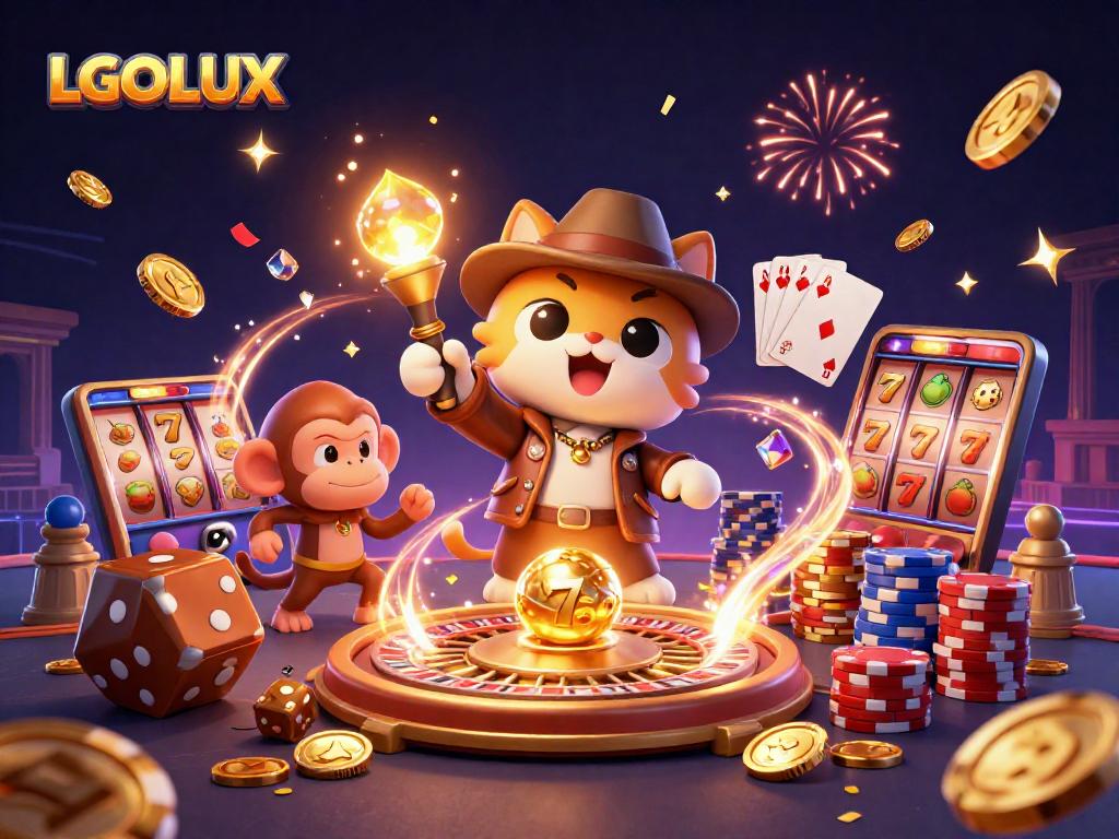 Experience thrilling adventures in a dynamic casino setting with LGOLUX discovered artifacts and playful characters.