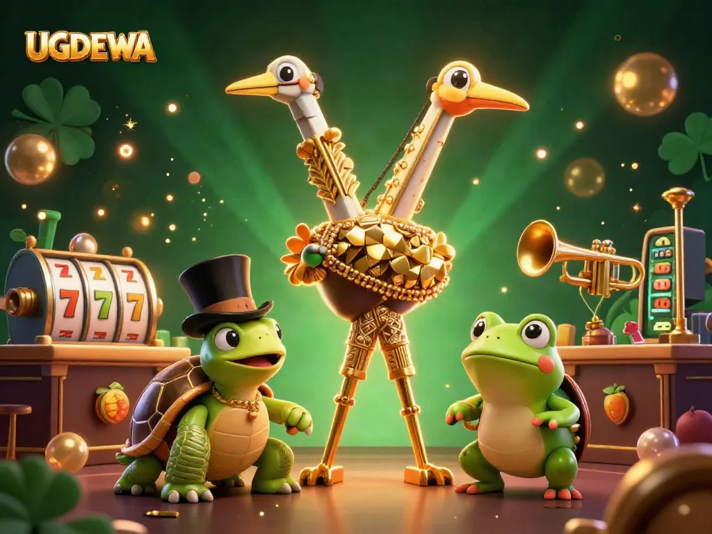 Experience vibrant gaming action with UGDEWA featuring whimsical characters in a dynamic slot scene.