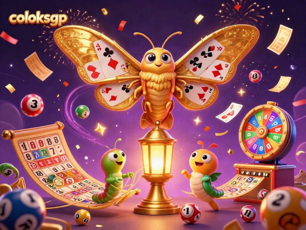 Lotere dan kegembiraan coloksgp menyebar dengan bola warna-warni dan momen jackpot menggembirakan.