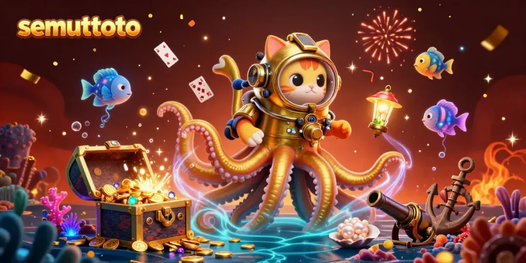 Semuttoto memanfaatkan jackpot dengan penuh warna di lautan yang berkilauan.