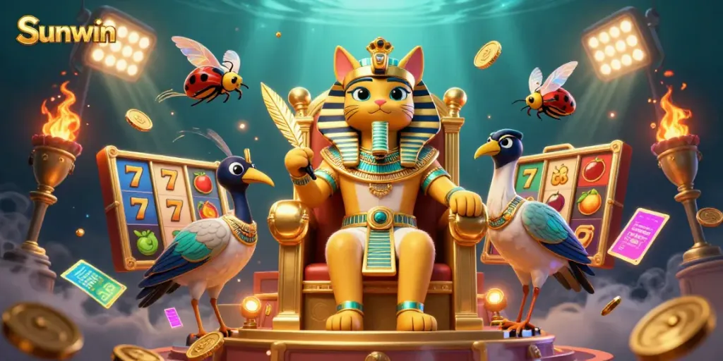 Engage with Sunwin's thrilling casino experience, featuring vibrant 3D characters and dynamic gaming elements.