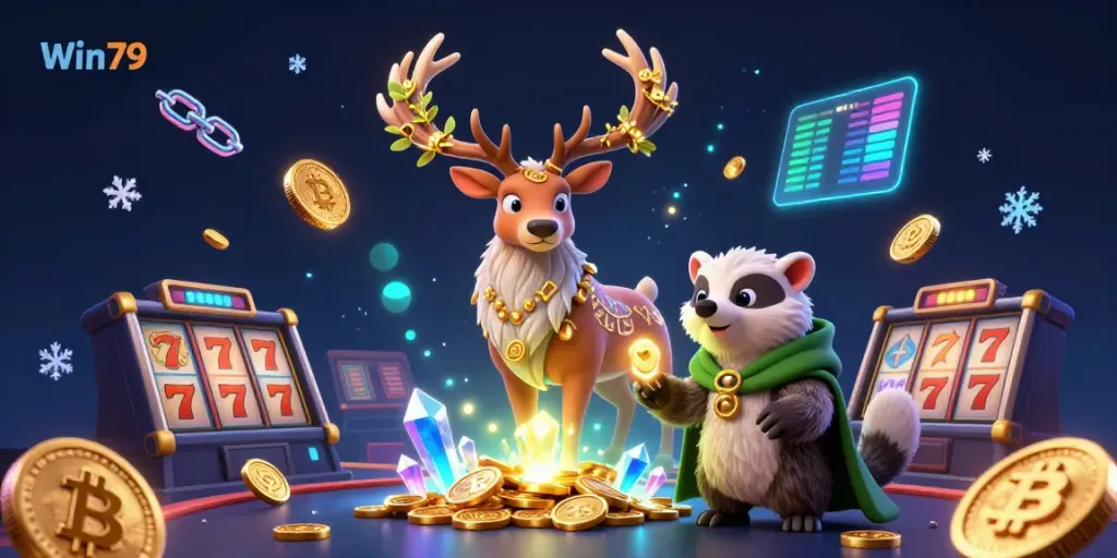 Win79 captures the magical essence of casino rewards with vibrant characters and exciting game elements.