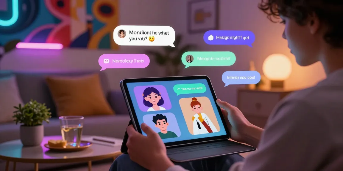 Engaging nsfw ai chat environment with vibrant avatars and playful messages.
