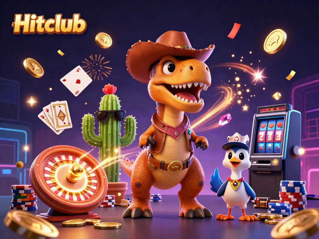 Experience the thrill of Hitclub with vibrant casino action, treasures, and cartoon characters.