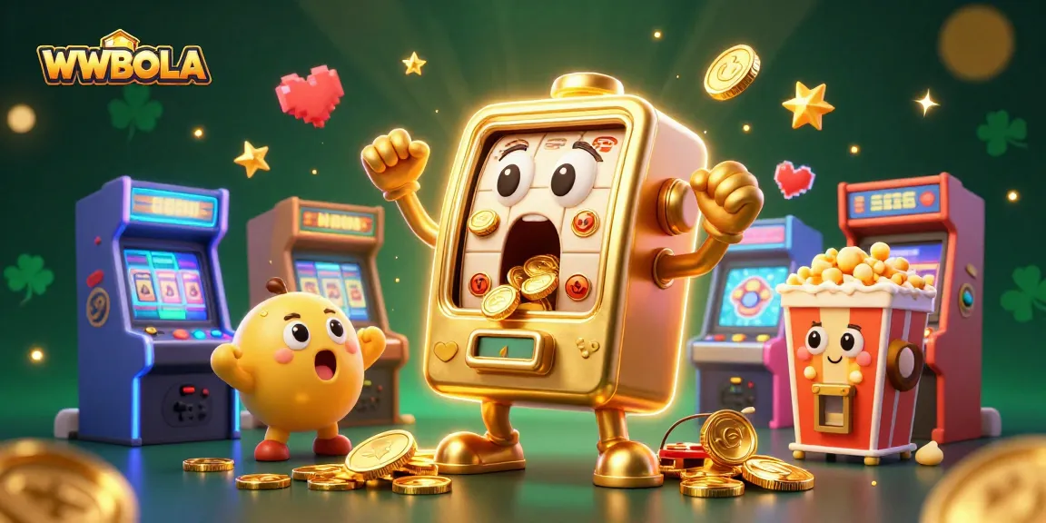 WWBOLA membuat slot jackpot mengagumkan dengan koin berceceran dan mesin slot meriah.