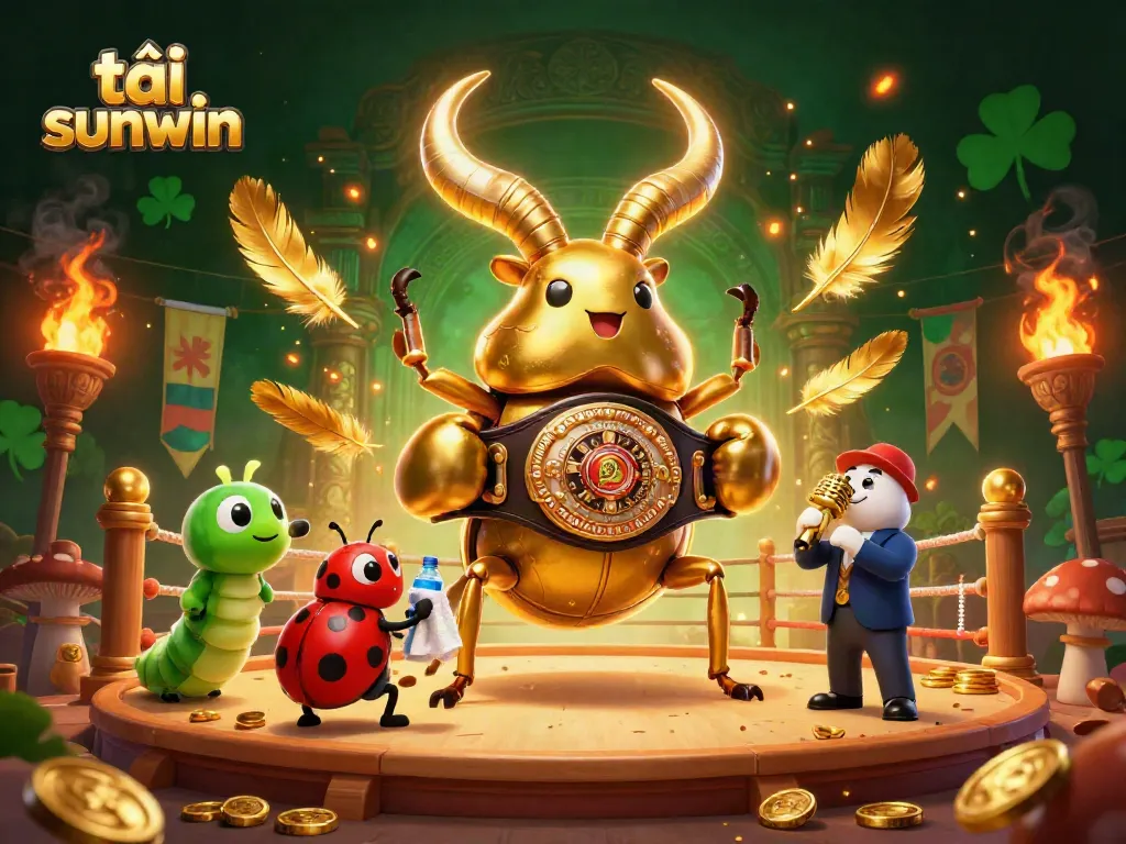 Spin and win with tải sunwin in this vibrant cartoon casino scene filled with game elements.